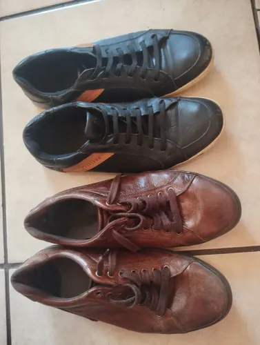 Dois sapatênis masculino originais em couro legítimo número 41,os dois pelo preço de um