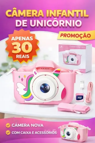 Camera infantil rosa de unicórnio nova