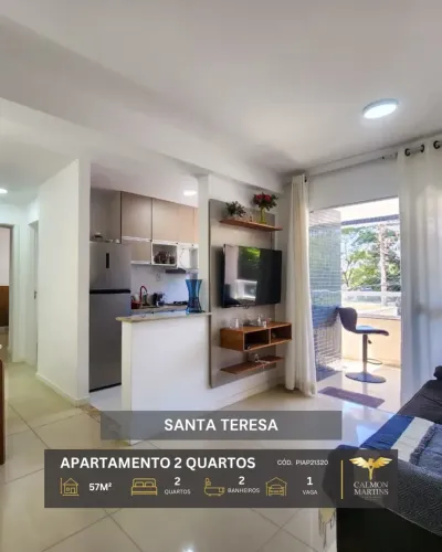 APARTAMENTO 2 QUARTOS (1 SUÍTE), 57M², EM SANTA TERESA
