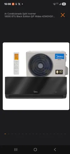 Ar condicionado Midea Black Edition conect 12.000btus