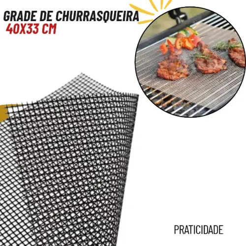 Tapete Antiaderente para Churrasqueira em Teflon 40x33cm Resistente até 260°C - SCS114