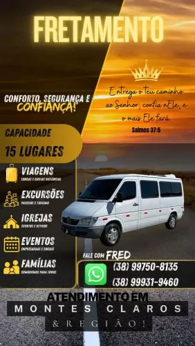 Fretamento para igrejas, Excursões, turismo,  viagens familiares etc!