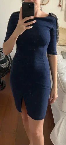 vestido festa azul marinho PP