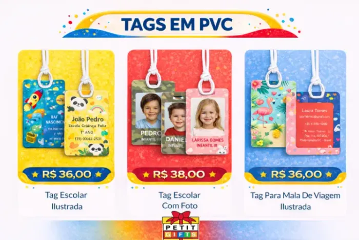 Tags para mochila escolares