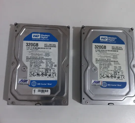 Lote 2 HD Western Digital de 320 GB<br>