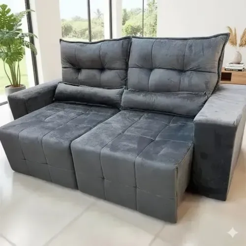 Sofa retratil e reclinavel espuma d23 confortavel