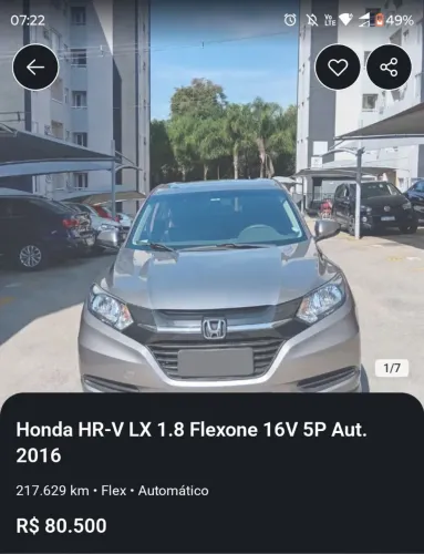 Honda HR-V LX 1.8 Flexone 16V 5P Aut. 2016