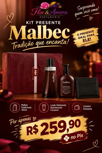 Kit Presente para ele, Malbec Clássico 3 em 1