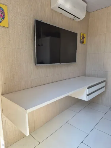 Mesa MDF Branca (2 Gavetas)