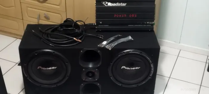 Som Automotivo completo 2 sub Pioneer 2 Cornetas 1 Tweeter 1 Módulo Power One veja asfotos