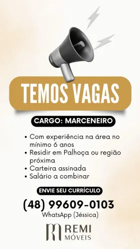 CONTRATA-SE MARCENEIRO - PALHOÇA/SC