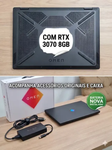 HP Omen - RTX 3070 8GB - Bateria Nova (Impecável)