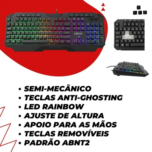 Kit Gamer com Teclado, Mouse, Headset e Mousepad