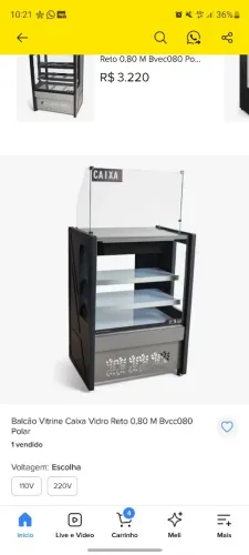 Balcao vitrine caixa vende-se