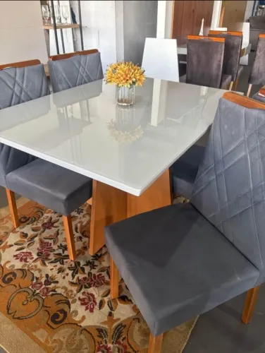 Mesa de janta com 4 cadeiras Alice 120x90 novo a pronta entrega