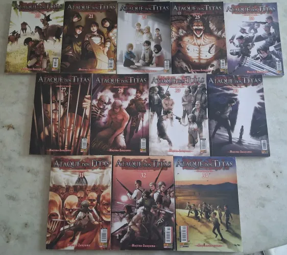 Ataque dos Titãs - Kit Mangás Volumes 20 ao 34 (Exceto os volumes 22, 23 e 33)