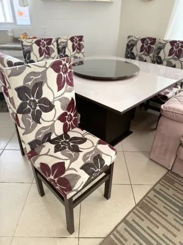 Mesa de jantar giratória 6 lugares