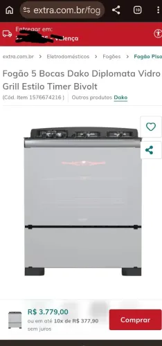 Vendo um fogão na embalagem. Motivo vou mudar para kitnete,vou ter pouco espaço.