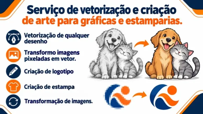 Vetorização e criação de artes para gráficas e estamparias