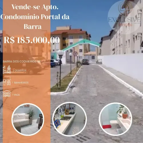 Apartamento à venda no PORTAL DA BARRA, RIO DAS CANAS, Barra dos Coqueiros, SE
