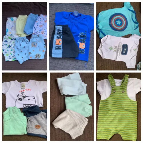 Lotinho de roupas e sapatos novos de bb menino + cadeirinha de descanso galzerano 