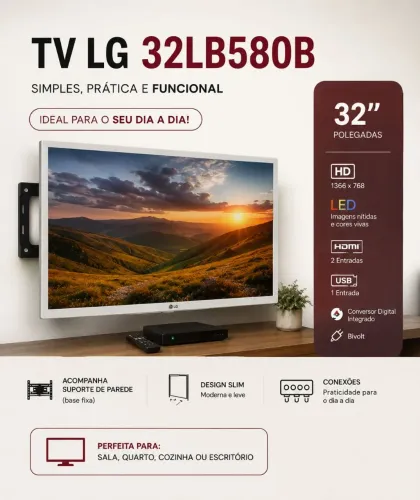 TV LG Smart 32" Full HD | 3 HDMI | Wi-Fi | Excelente Estado