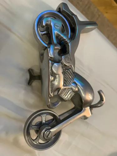 Escultura Decorativa Moto Custom em Alumínio Maciço - Estilo Industrial/Vintage