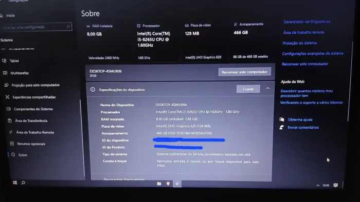 Notebook Lenovo S145 com alguns defeitos mas funcionando (LEIA A DESCRIÇÃO)