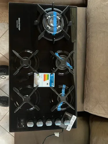 Cooktop NOVO mesa vidro G 5 bocas e 4 chamas 
