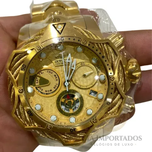 Relógio Invicta Bolt Zeus Dourado Caixa Original Masculino Luxo Premium