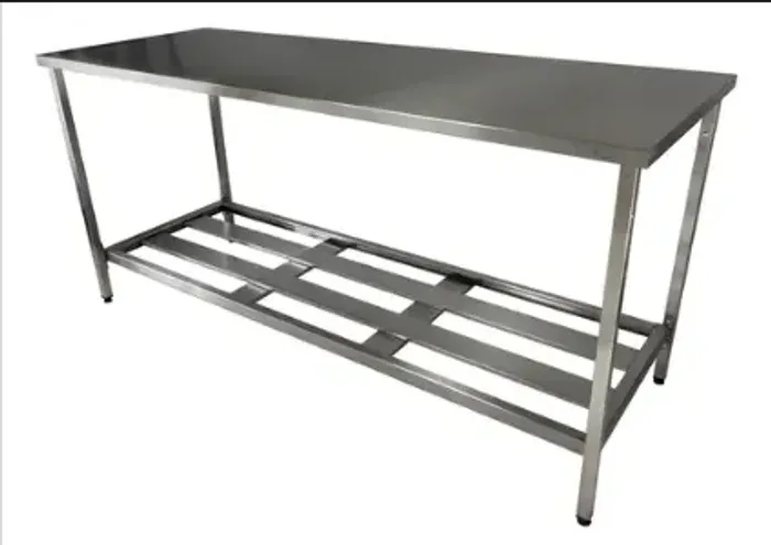 aln - Mesa Inox 1.90 x 0,70 com prateleira
