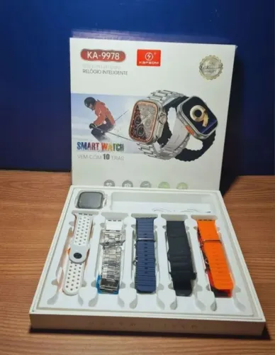 Relógio Inteligente SmartWatch com 10 Pulseiras KAPBOM KA-9978