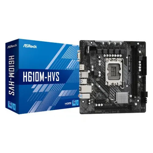 Placa Mãe ASRock H610M-HVS, DDR4 ,Socket 1700, 12 Geração, Sem Slot NVME, Nova, Lacrado