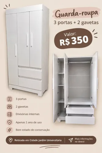 Guarda roupa 3 portas