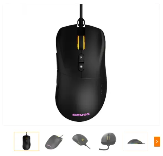 MOUSE GAMER PCYES GAIUS - 12400 DPI - RGB - 6 BOTOES - PMGGBV