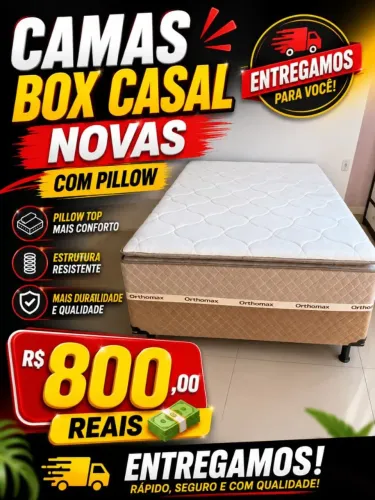 Cama box casal com PILLOW