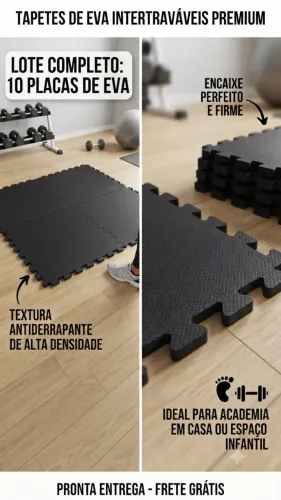 TATAME DE ACADEMIA 100cm X 100cm - Lote com 10 peças