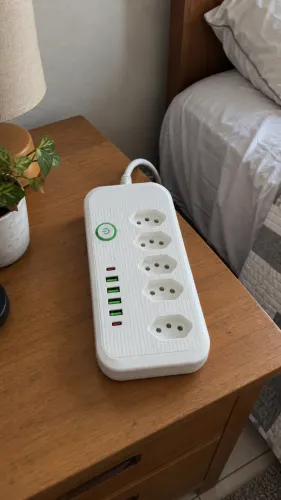 >NOVO< Extensão Elétrica Durawell com 5 Tomadas e 6 Portas USB