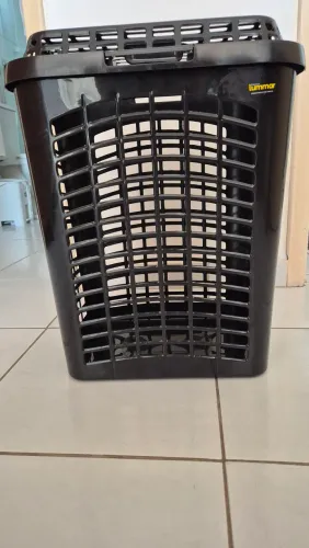 Cesto Para Roupas Vazado Com Tampa 35 Litros Telado Lummar