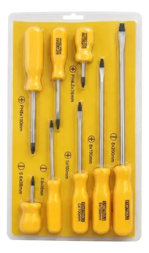 Jogo De Chave Fenda E Phillips ARO854 Kit Com Cabo Emborrachado - Novo