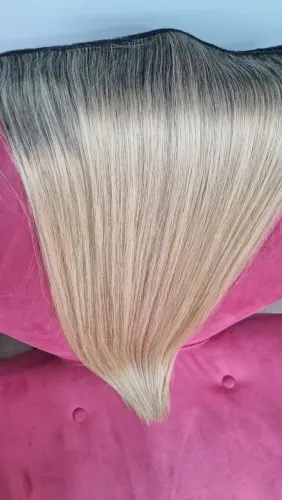 Cabelos humano loiros brasileiro 55cm 65cm 100g tela pronta
