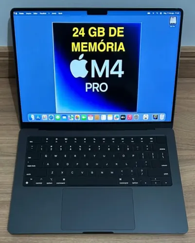Macbook M4 Pro. Mem. 24 GB. SSD 512 GB. Até 18 x