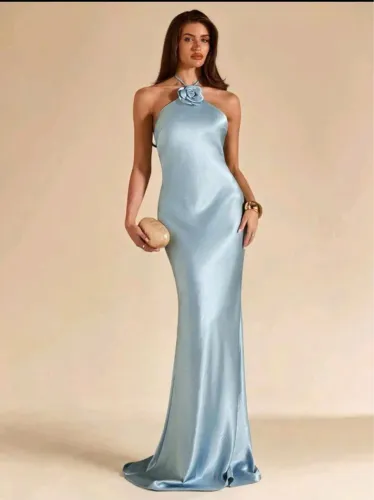 Vestido longo Sereia Azul