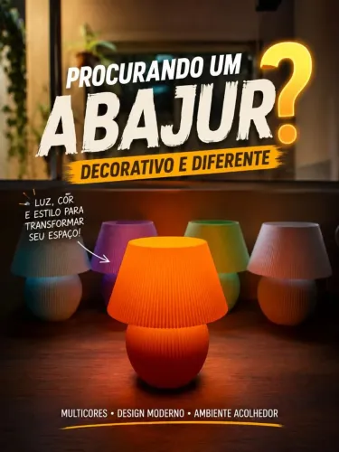 Abajur Decorativo 3D com LED - Luminária Moderna para Quarto, Sala e Escritório