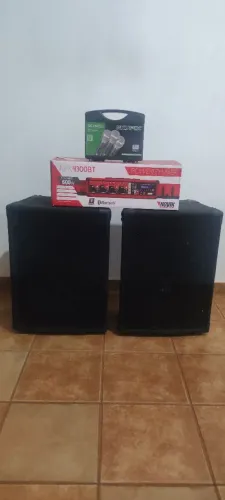 Kit Caixas de som Cabeçote mesa de som Microfones