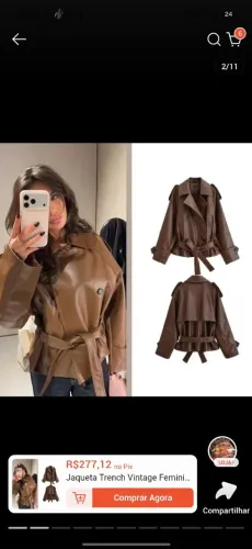 Jaqueta estilo trench coat curta