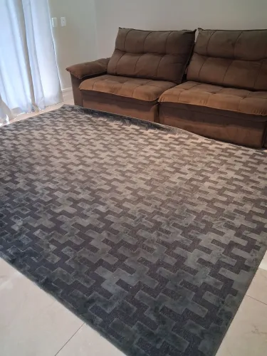 Tapete 2.5x3.0 m alto relevo cinza