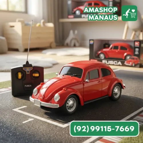 Carrinho Controle Remoto Fusca Classico Miniatura Coleção