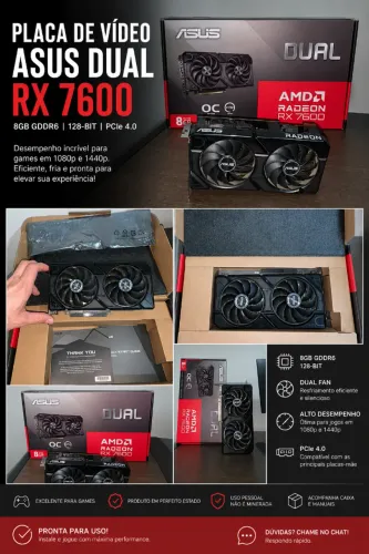Placa de vídeo ASUS Dual Radeon RX 7600 OC Edition