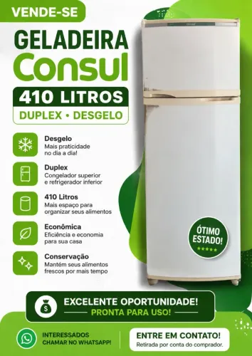 Geladeira Consul 410 litros Duplex motor semi-novo 3 anos de uso  venda particular 